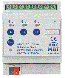 Актуатор релейный KNX 3-канальный