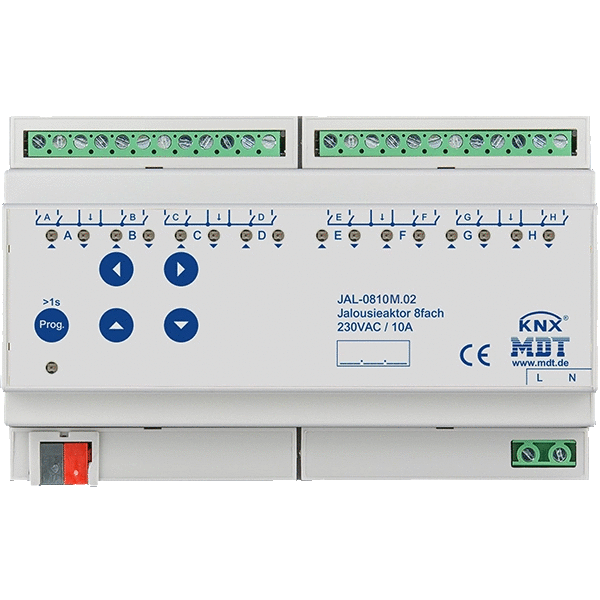 Актуатор жалюзийный KNX 8-канальный, 10A @230В~
