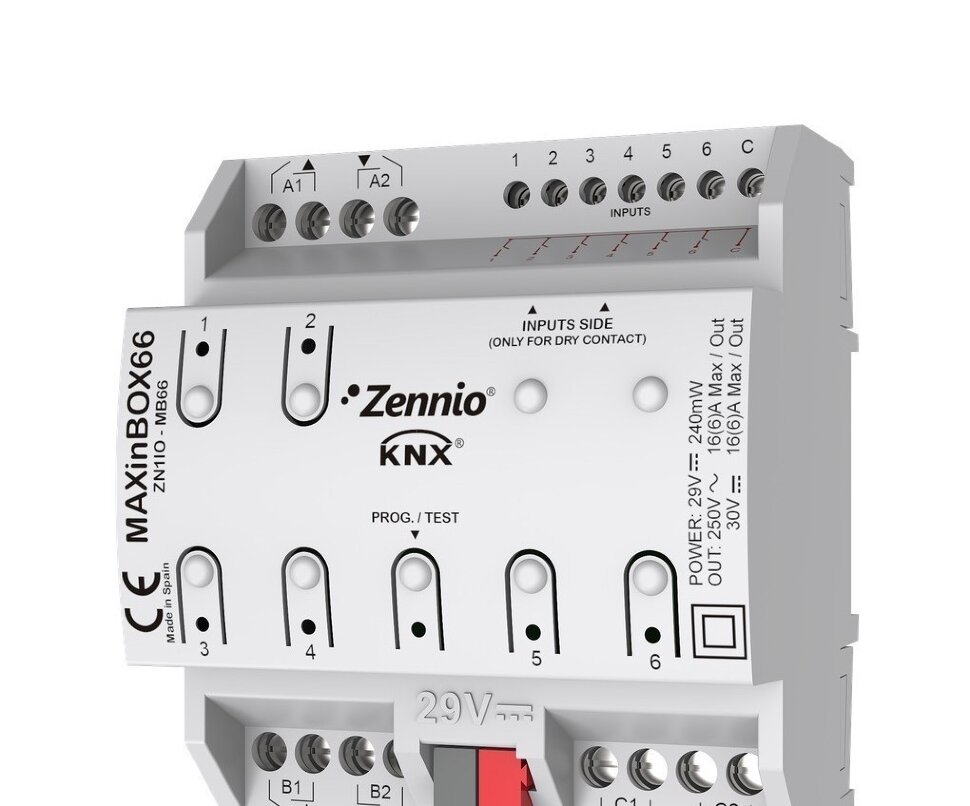 MAXinBOX 66 / Модуль KNX дискретных входов и выходов, 6 вх, / 6 вых.