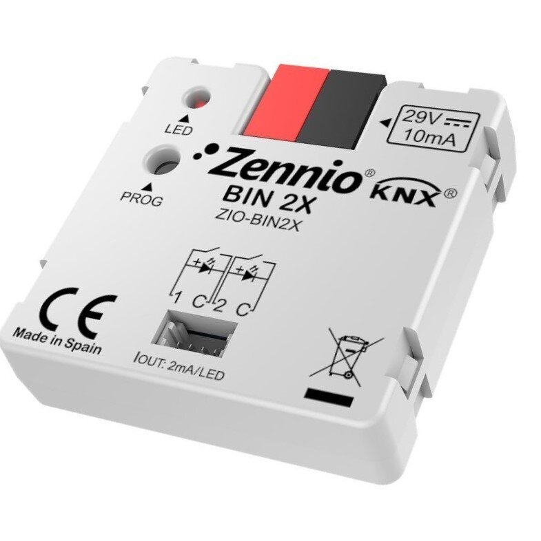 BIN 2X / Модуль KNX универсальный, 2 дискретных входа или 2 выхода контроля LED