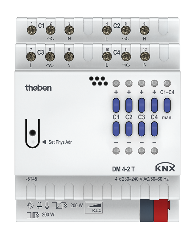 DM 4-2 T KNX 4-х канальный универсальный светорегулятор FIX1